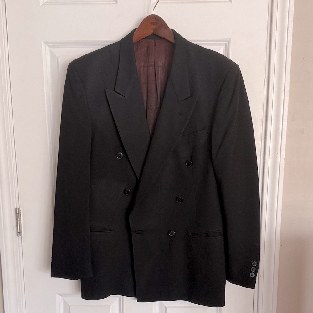 Givenchy Wool Black Double-Breasted Suit Jacket